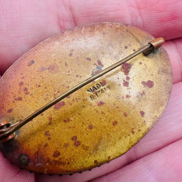 Vintage Italian Micro Mosaic Floral Brooch - Picture 6 of 6